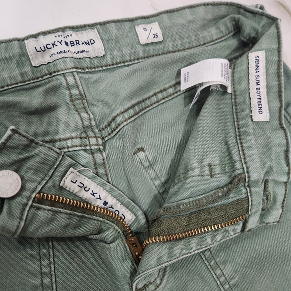 Lucky Brand Sienna Slim Boyfriend Denim 🍂 Khaki Green - Picture 8 of 10